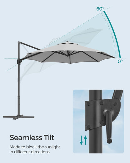 UPF 50+ Garden Parasol Patio Umbrella Dia. 3 m Dove Grey - image 4