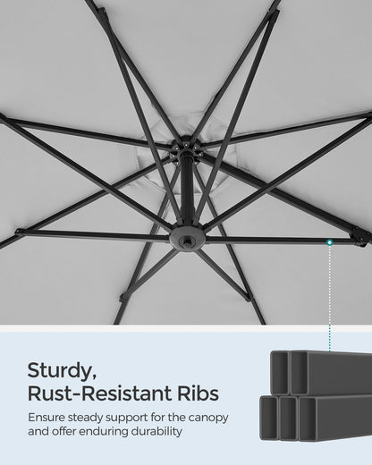 UPF 50+ Garden Parasol Patio Umbrella Dia. 3 m Dove Grey - image 7