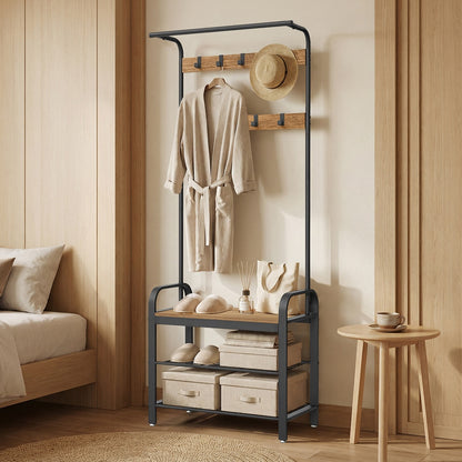 Coat Rack, Hall Tree with Shoe Bench, Entryway Bench with Coat Rack - image 11