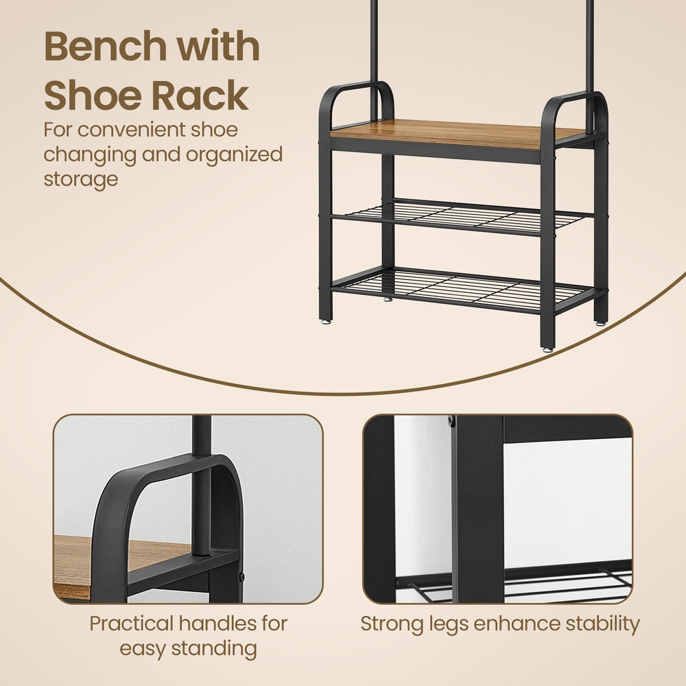 Coat Rack, Hall Tree with Shoe Bench, Entryway Bench with Coat Rack - image 12