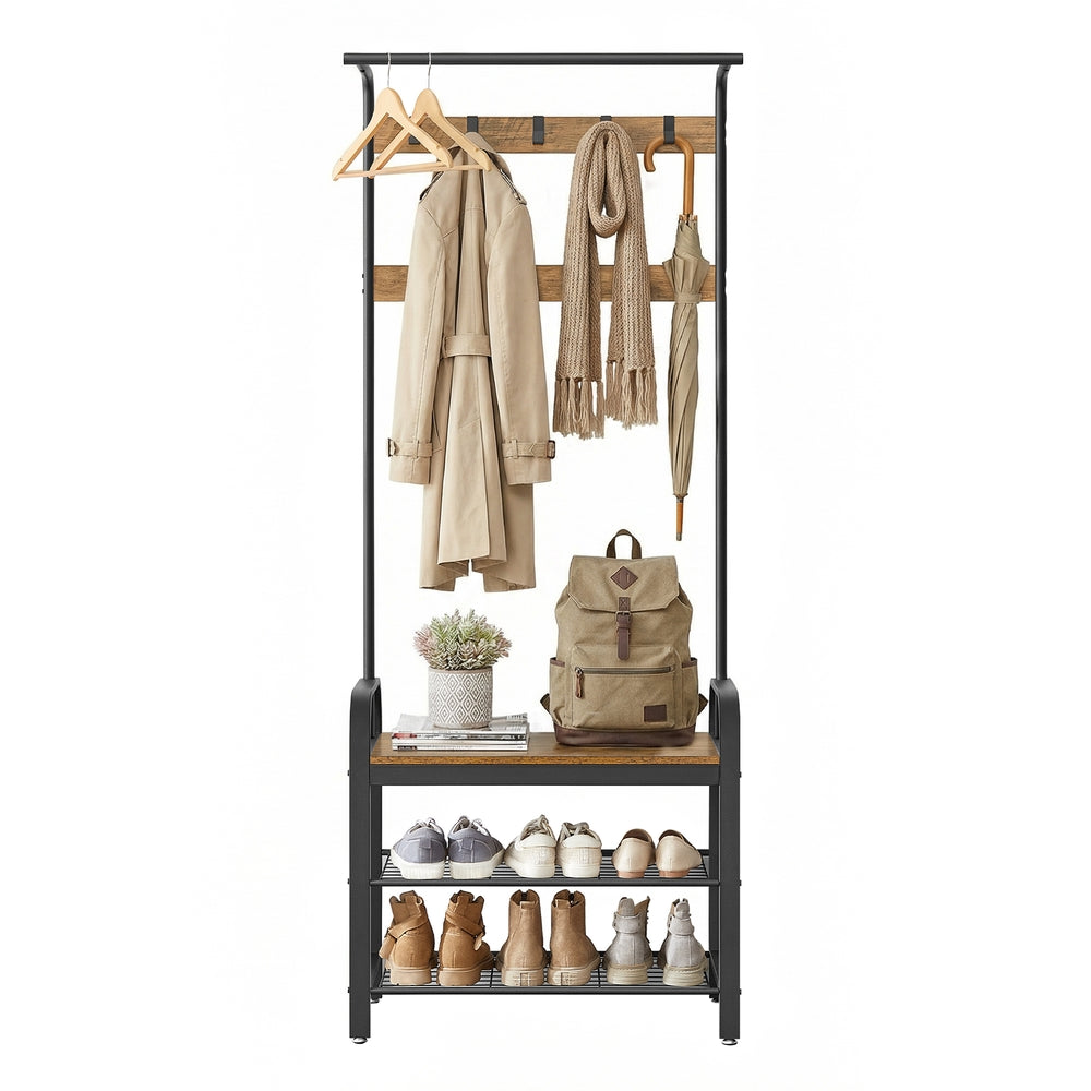 Coat Rack, Hall Tree with Shoe Bench, Entryway Bench with Coat Rack - image 13