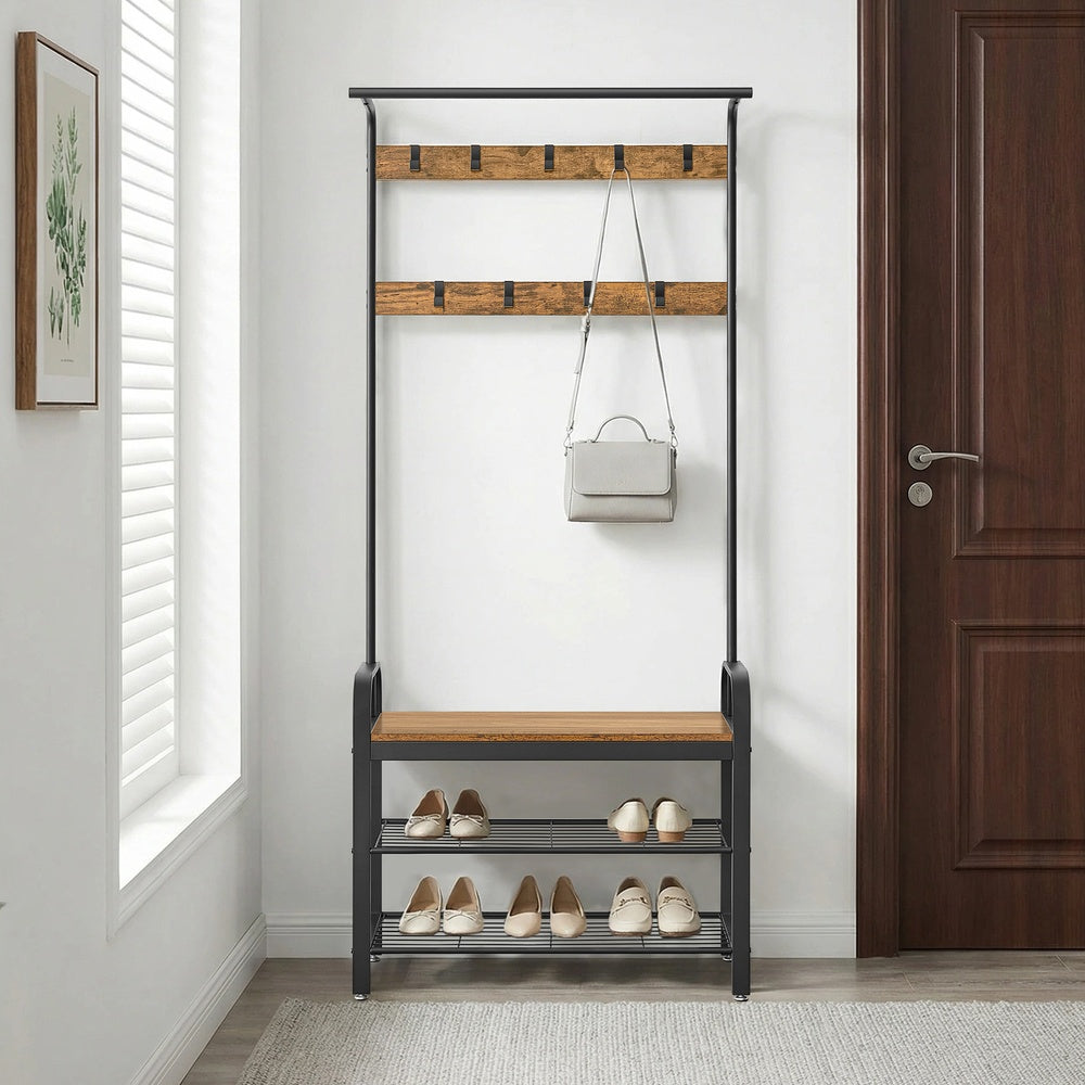Coat Rack, Hall Tree with Shoe Bench, Entryway Bench with Coat Rack - image 15
