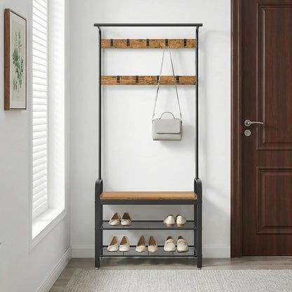 Coat Rack, Hall Tree with Shoe Bench, Entryway Bench with Coat Rack - image 15