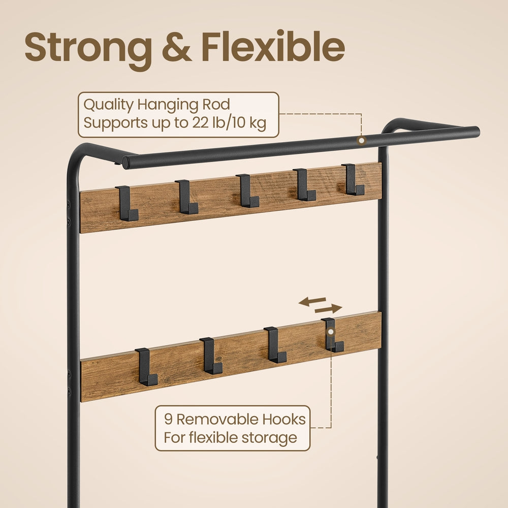 Coat Rack, Hall Tree with Shoe Bench, Entryway Bench with Coat Rack - image 16