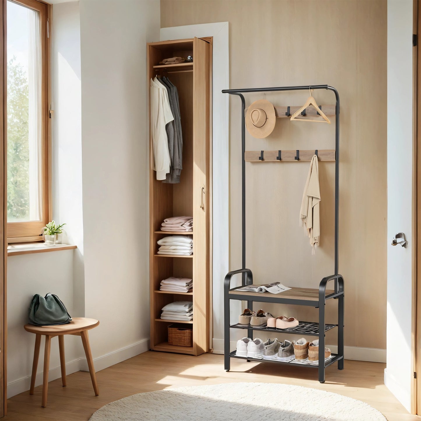 Coat Rack, Hall Tree with Shoe Bench, Entryway Bench with Coat Rack - image 19