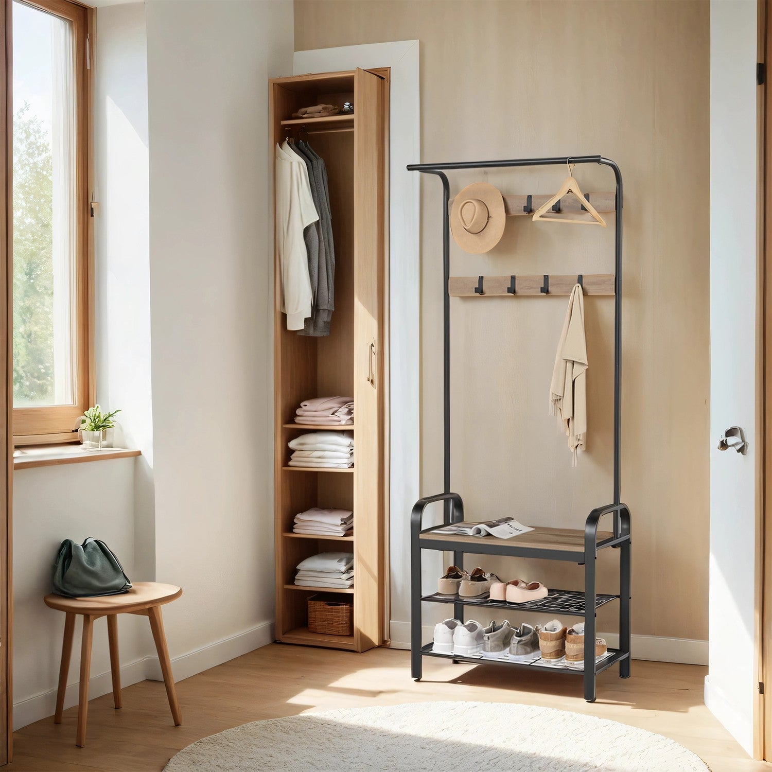 Coat Rack, Hall Tree with Shoe Bench, Entryway Bench with Coat Rack - image 19