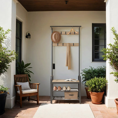 Coat Rack, Hall Tree with Shoe Bench, Entryway Bench with Coat Rack - image 20