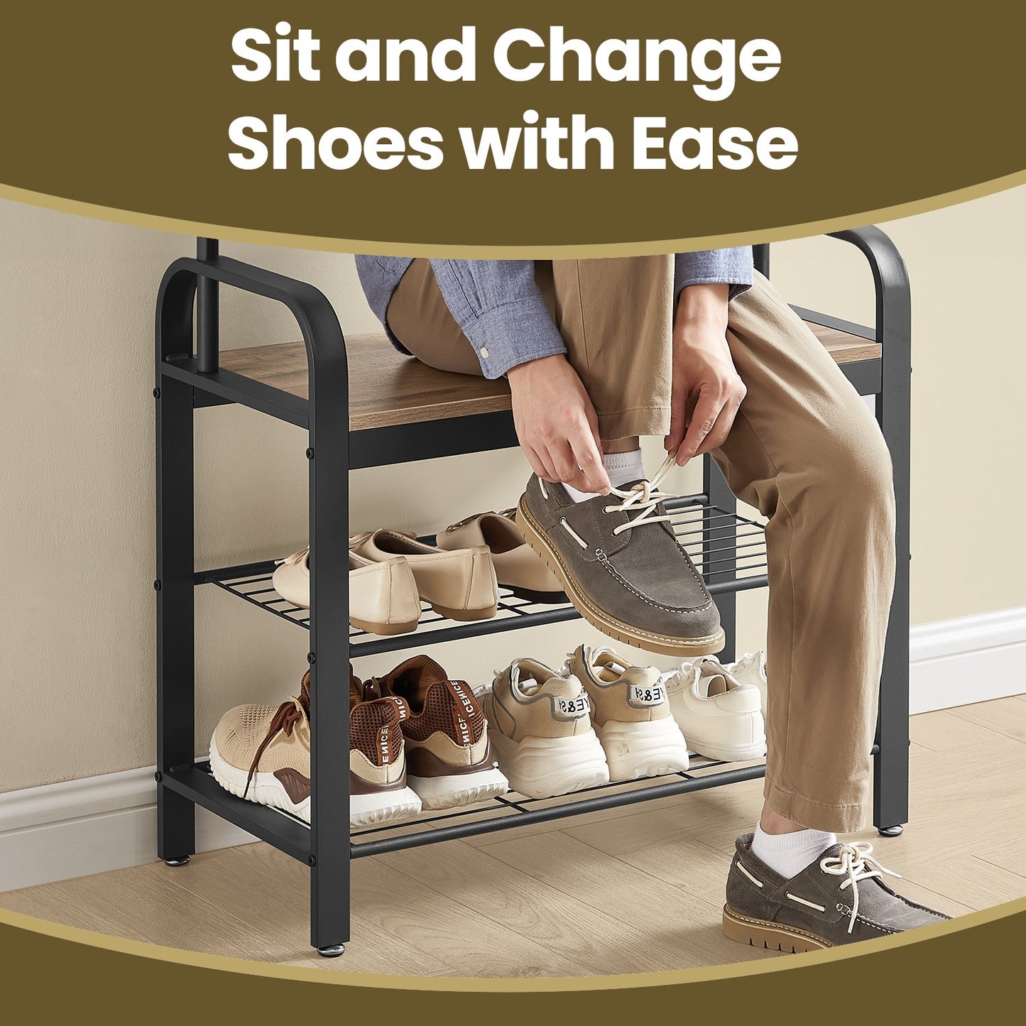 Coat Rack, Hall Tree with Shoe Bench, Entryway Bench with Coat Rack - image 22