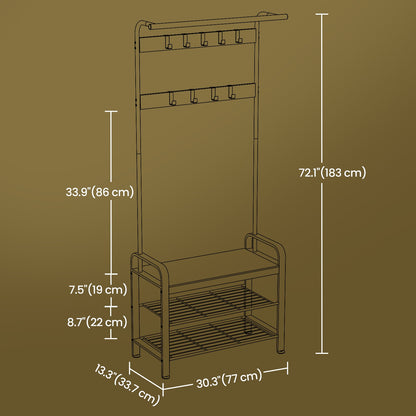 Coat Rack, Hall Tree with Shoe Bench, Entryway Bench with Coat Rack - image 24