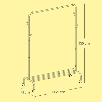 Clothes Rack, Single-Rod Clothing Rack with Wheels, Heavy-Duty Garment Rack - image 5
