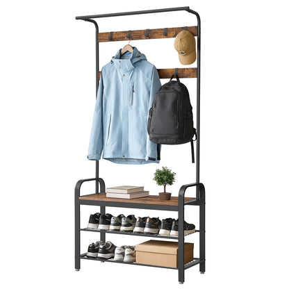 Coat Rack, Hall Tree with Shoe Bench, Entryway Bench with Coat Rack - image 26