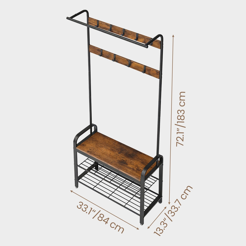 Coat Rack, Hall Tree with Shoe Bench, Entryway Bench with Coat Rack - image 27