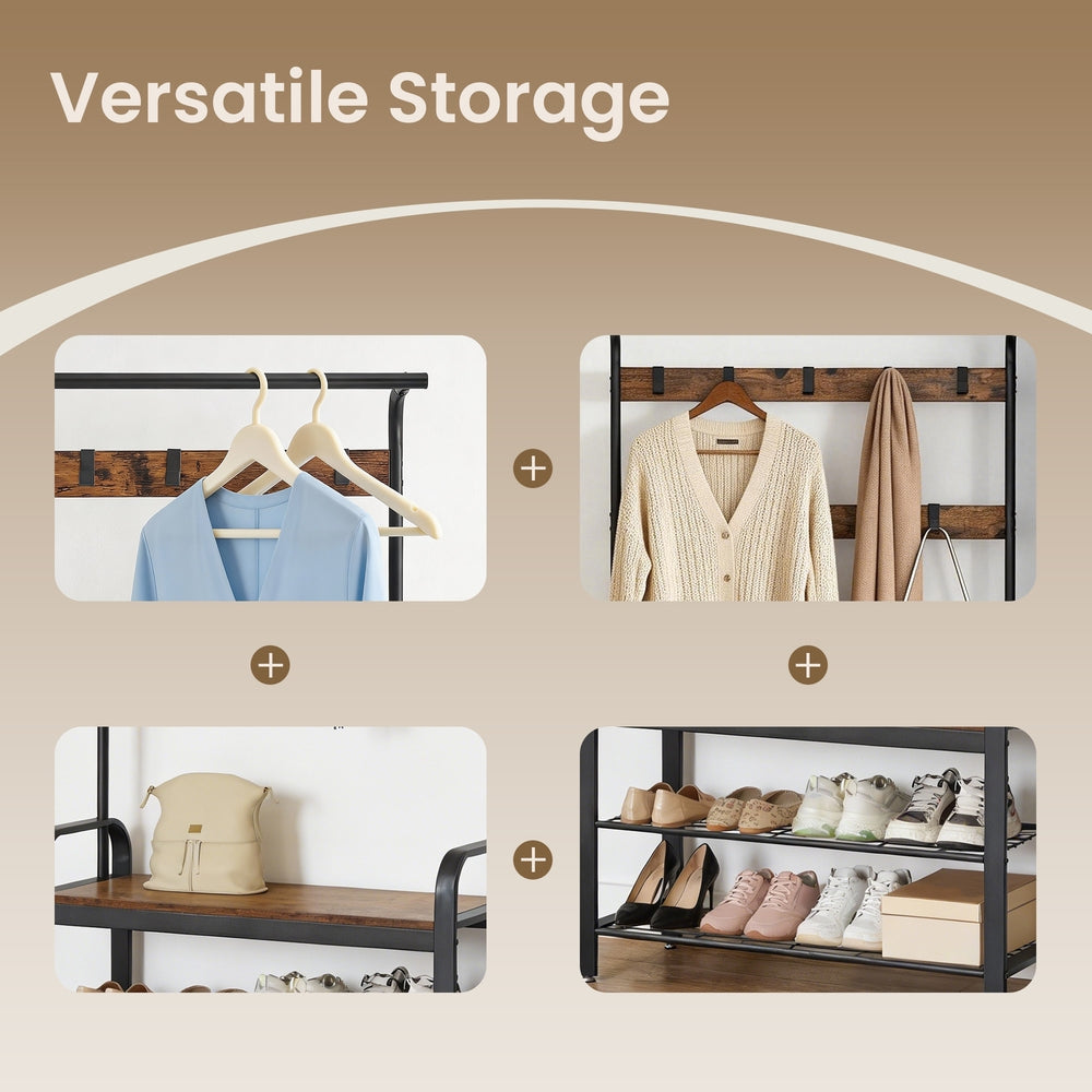 Coat Rack, Hall Tree with Shoe Bench, Entryway Bench with Coat Rack - image 29