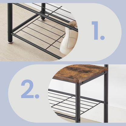 Hallway Coat and Shoe Rack with Bench, Greige - image 21