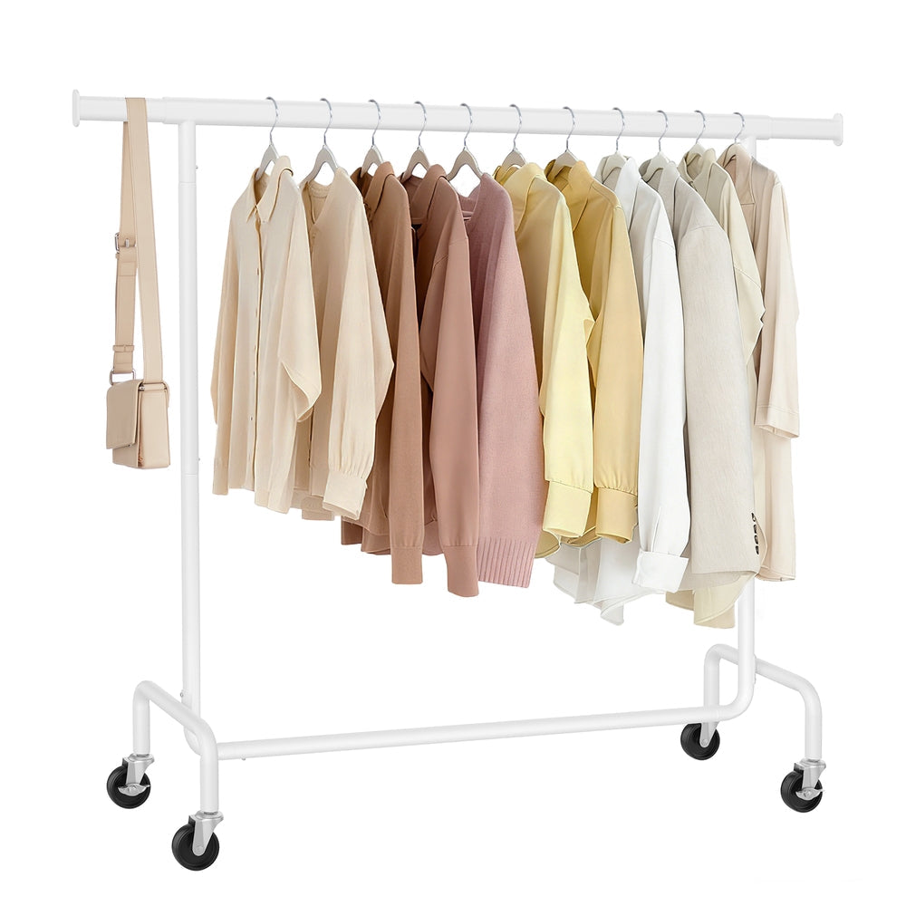 Clothes Rack on Wheels Matte White - image 1