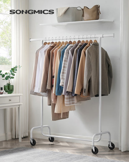 Clothes Rack on Wheels Matte White - image 3