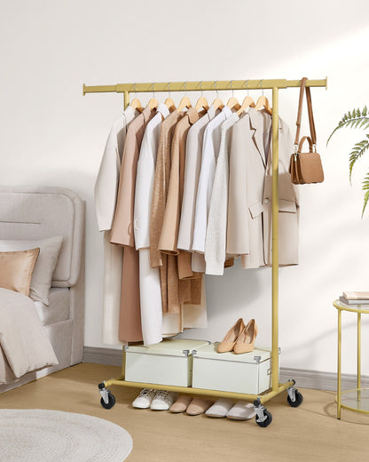Heavy-Duty Clothes Rack on Wheels Pale Gold - image 2