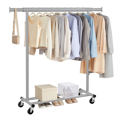 Heavy-Duty and Portable Clothes Rack on Wheels Dove Grey - image 1