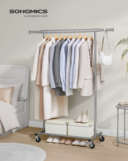 Heavy-Duty and Portable Clothes Rack on Wheels Dove Grey - image 2