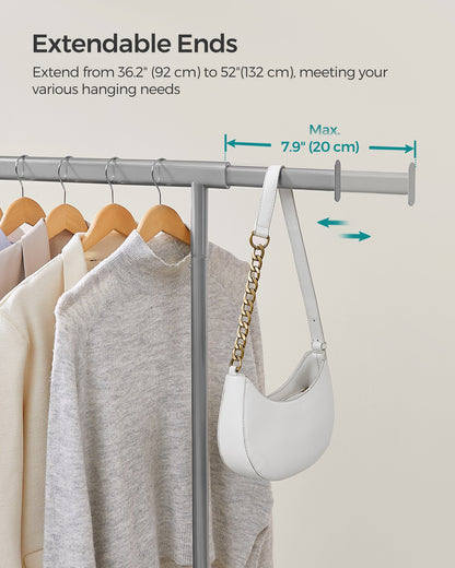 Heavy-Duty and Portable Clothes Rack on Wheels Dove Grey - image 3