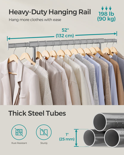 Heavy-Duty and Portable Clothes Rack on Wheels Dove Grey - image 4