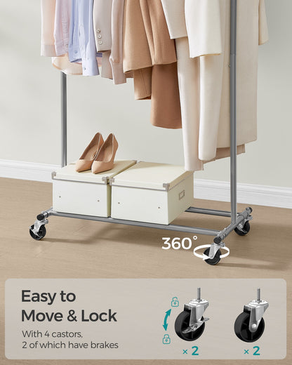 Heavy-Duty and Portable Clothes Rack on Wheels Dove Grey - image 6
