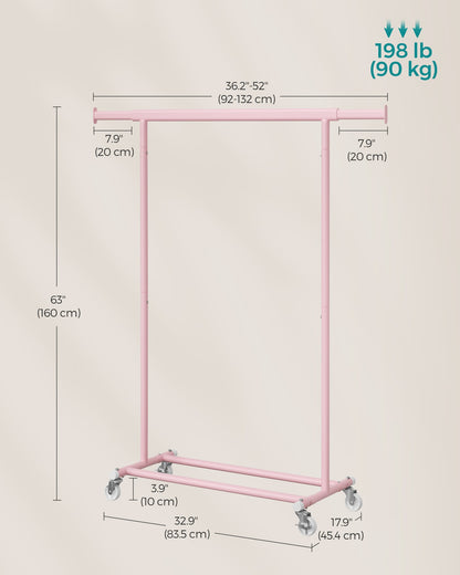Heavy-Duty Clothes Rack on Wheels Pale Gold - image 11