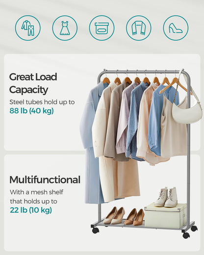 91 cm Long Clothes Rack on Wheels Dove Grey - image 4