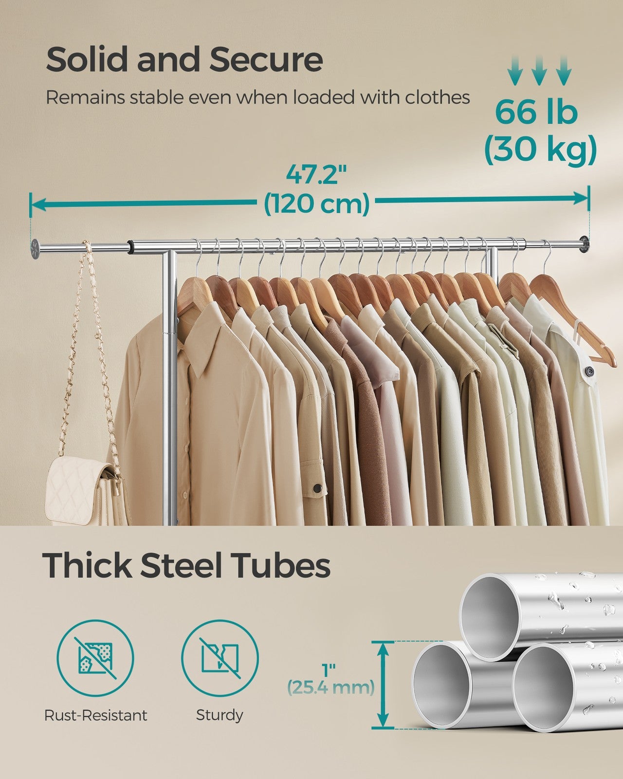 Clothes Rail with Extendable Hanging Rail Ink Black - image 11