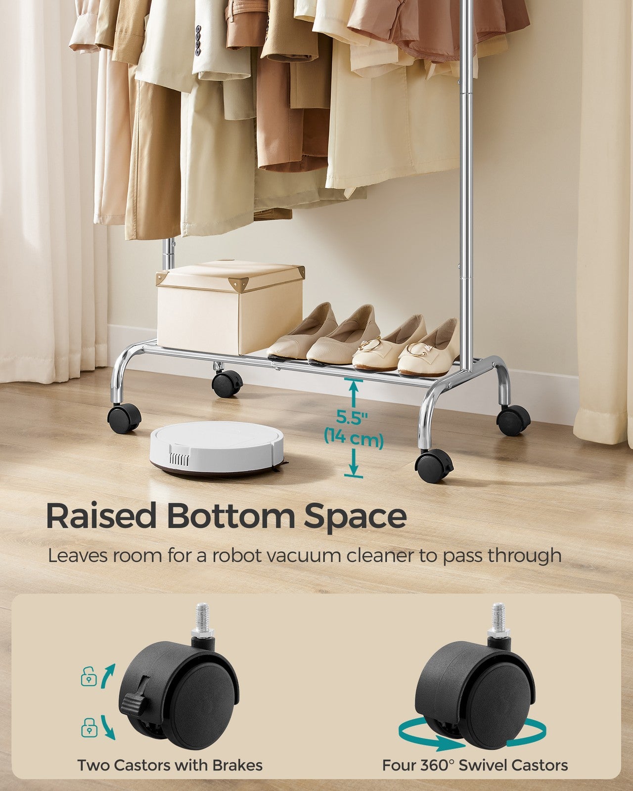 Clothes Rail with Extendable Hanging Rail Ink Black - image 12