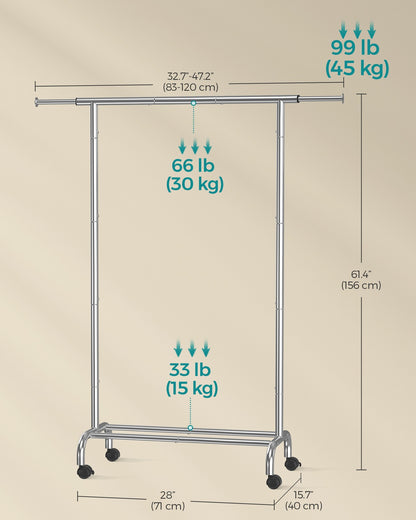 Clothes Rail with Extendable Hanging Rail Ink Black - image 13