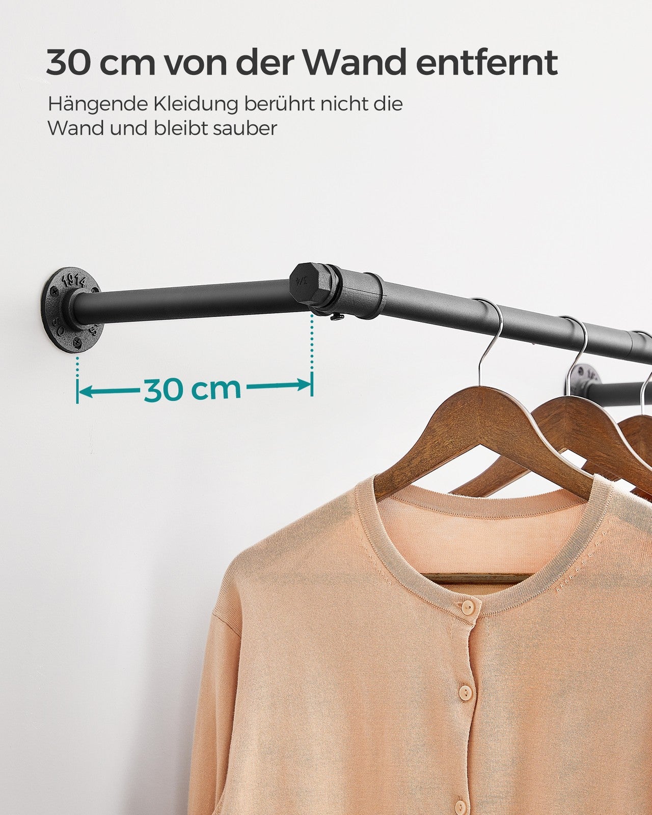 Wall-Mounted Clothes Rail 60 kg Load - image 8