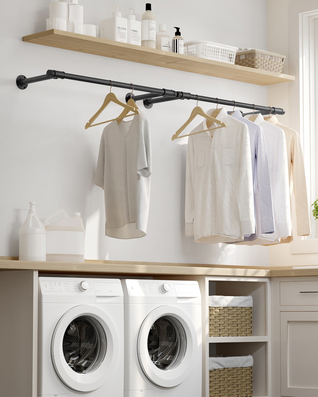 Wall-Mounted Clothes Rail 60 kg Load - image 13