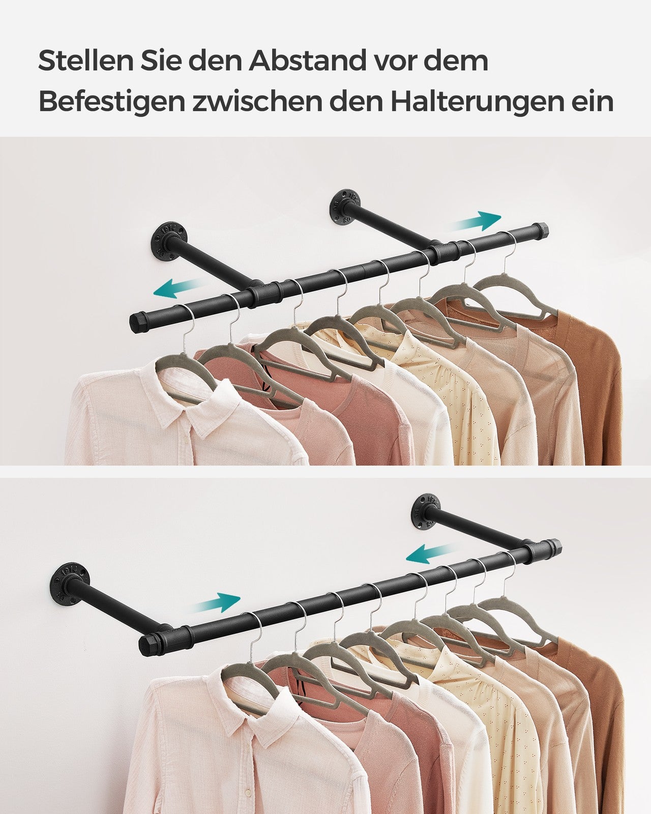 Wall-Mounted Clothes Rail 60 kg Load - image 14