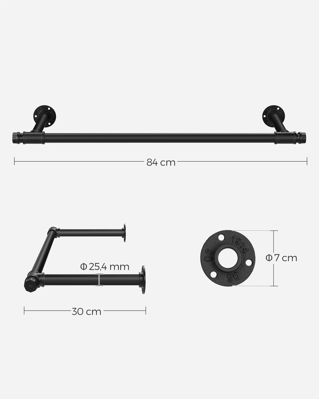Wall-Mounted Clothes Rail 60 kg Load - image 16