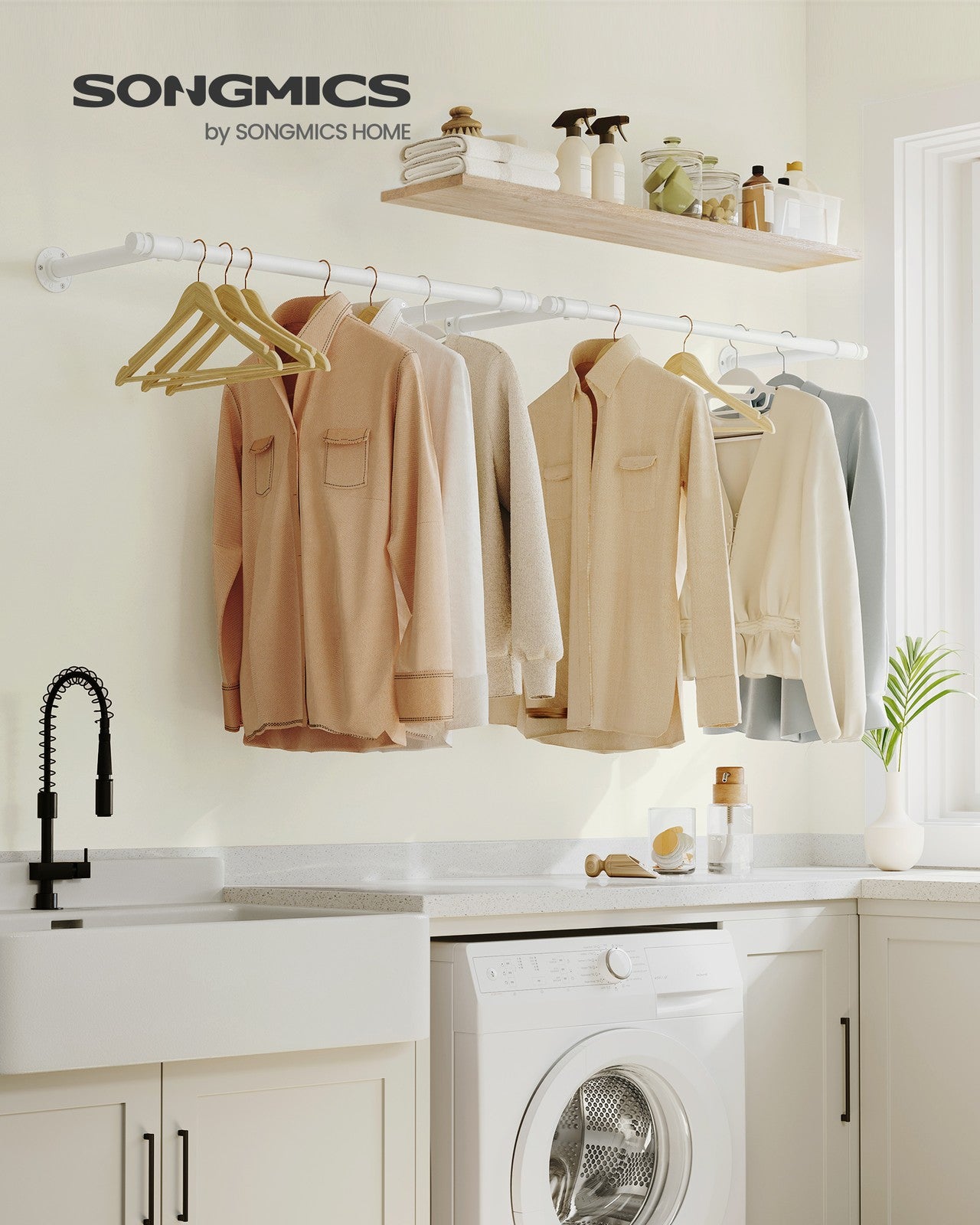 Wall-Mounted Clothes Rail 60 kg Load - image 20