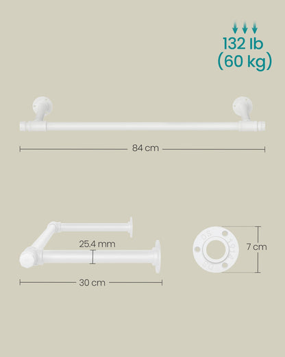 Wall-Mounted Clothes Rail 60 kg Load - image 23