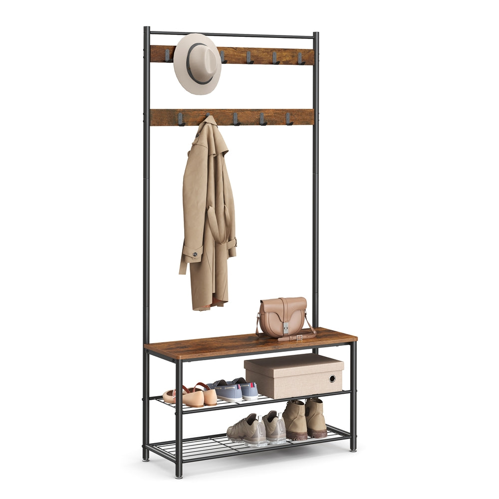 Coat Rack, Coat Stand with Shoe Storage Bench - image 1