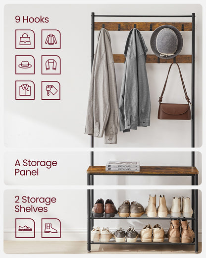 Coat Rack, Coat Stand with Shoe Storage Bench - image 7