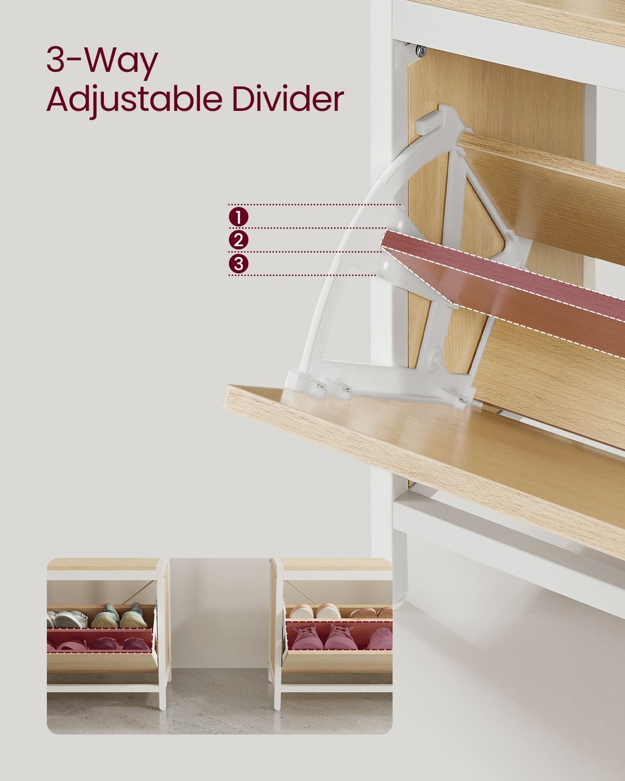 Coat Rack with Shoe Storage Golden Oak and Cloud White - image 8