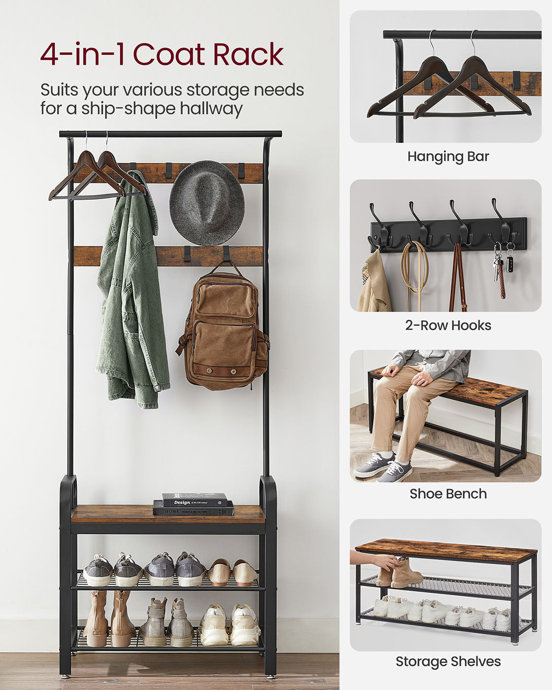 Vintage Coat Shoe Rack - image 4