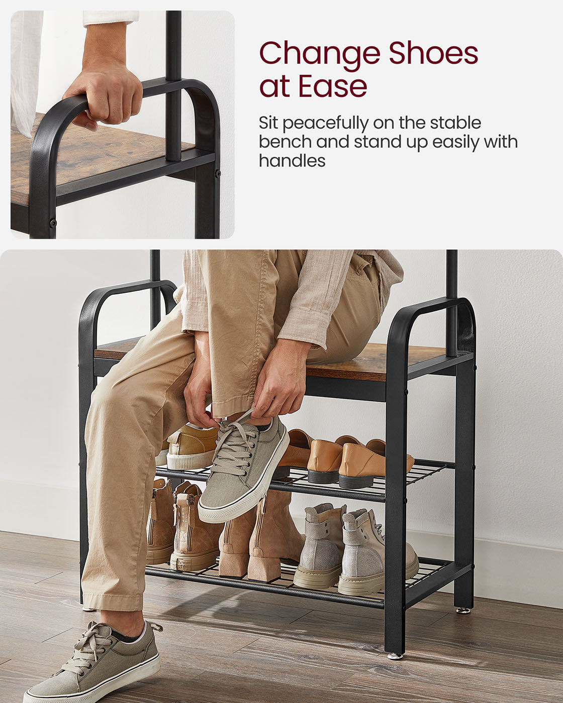 Vintage Coat Shoe Rack - image 8