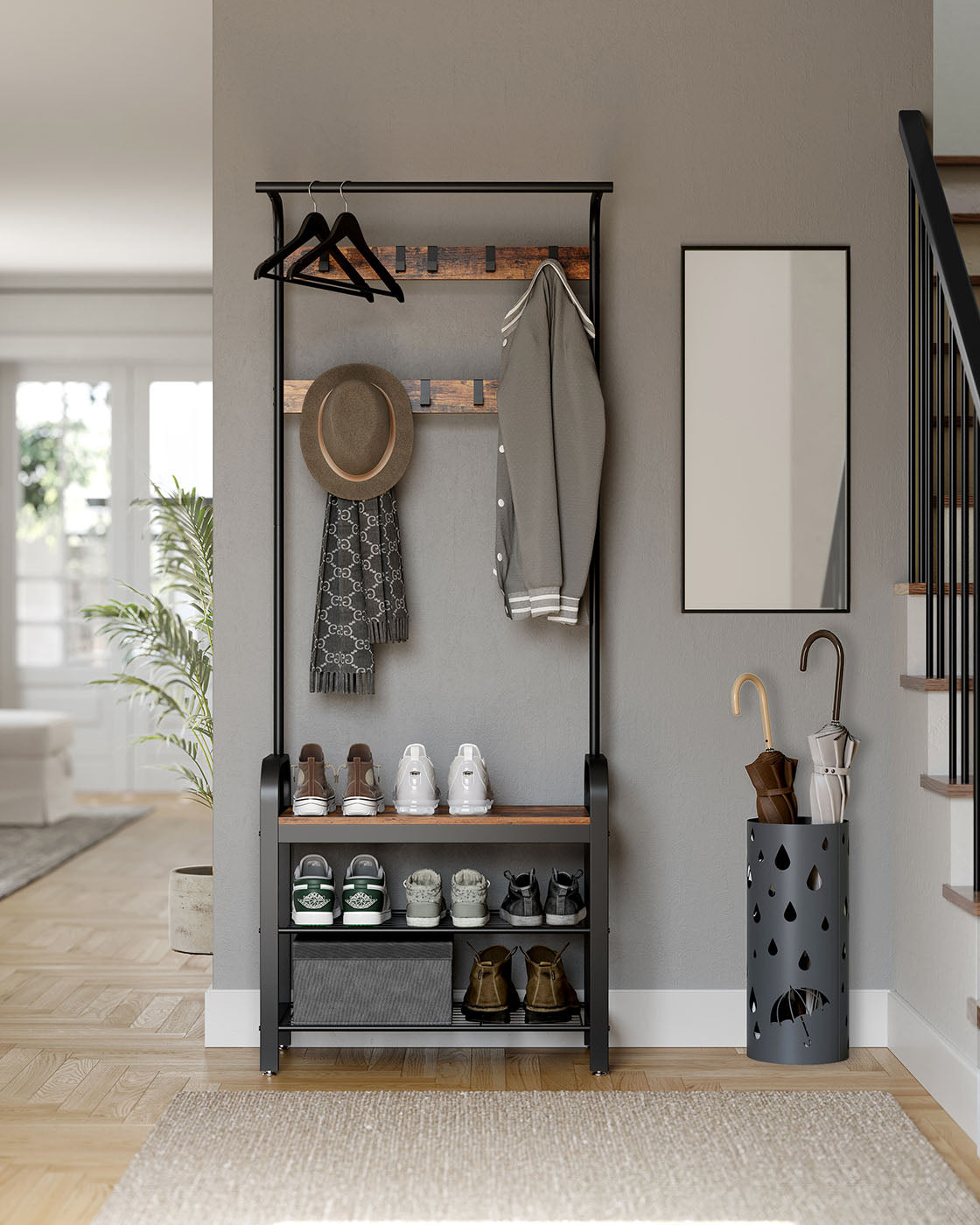 Vintage Coat Shoe Rack - image 9