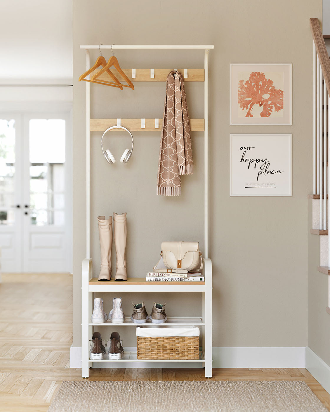 Vintage Coat Shoe Rack - image 19