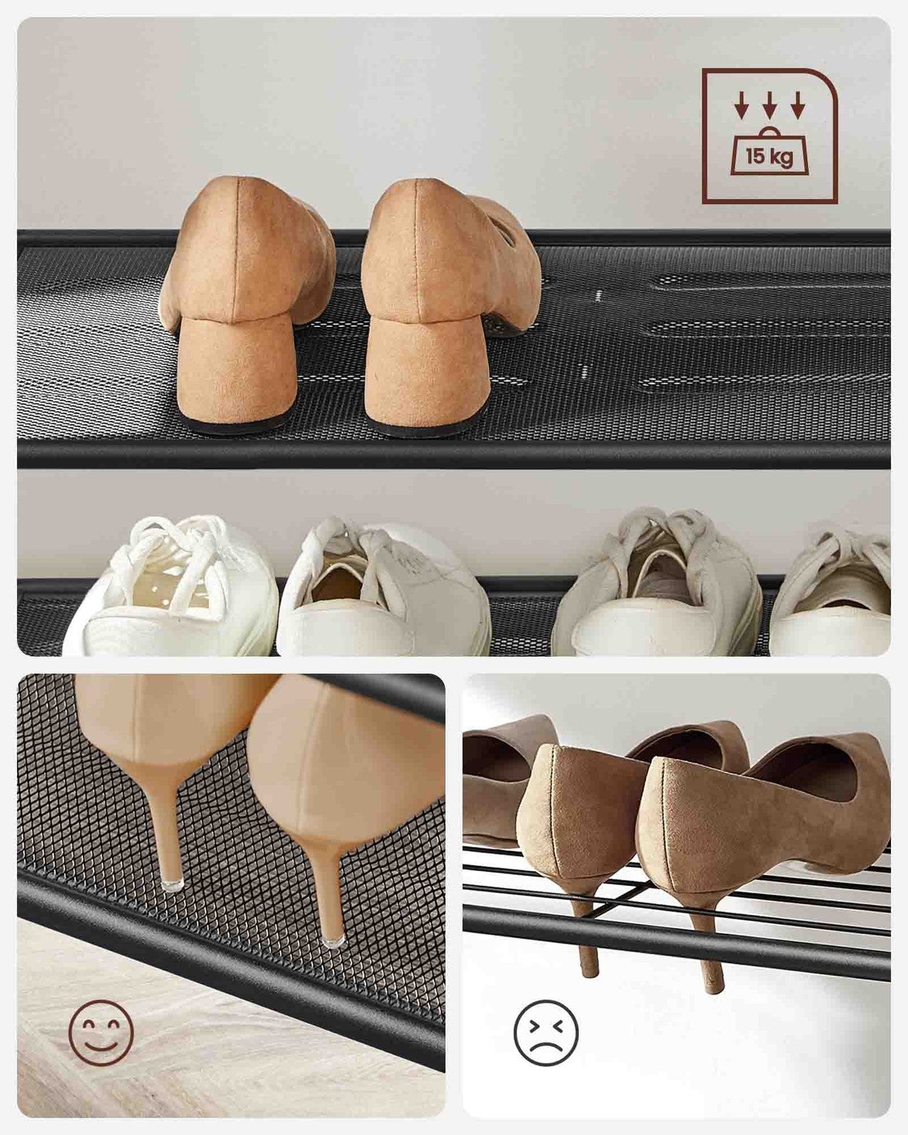 Coat Rack with Shoe Storage, Coat Stand for Hallway with Mirror - image 5
