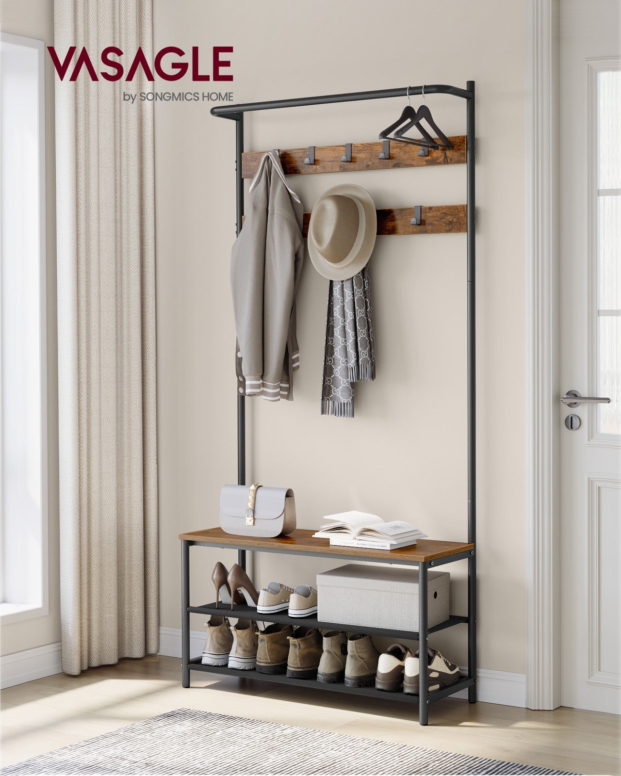 Coat Stand with Shoe Bench - image 2