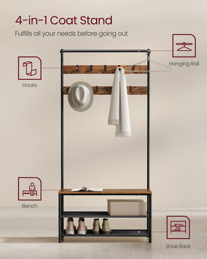 Coat Stand with Shoe Bench - image 3