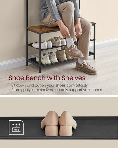 Coat Stand with Shoe Bench - image 4