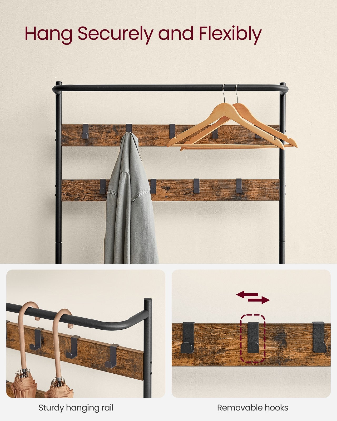 Coat Stand with Shoe Bench - image 5
