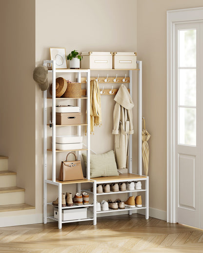 9 Hook Coat Rack with Shoe Bench - image 11
